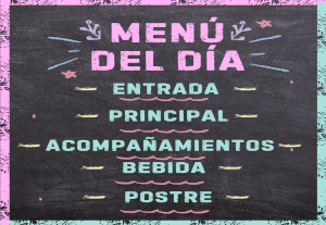 Menú del día disponible de lunes a viernes